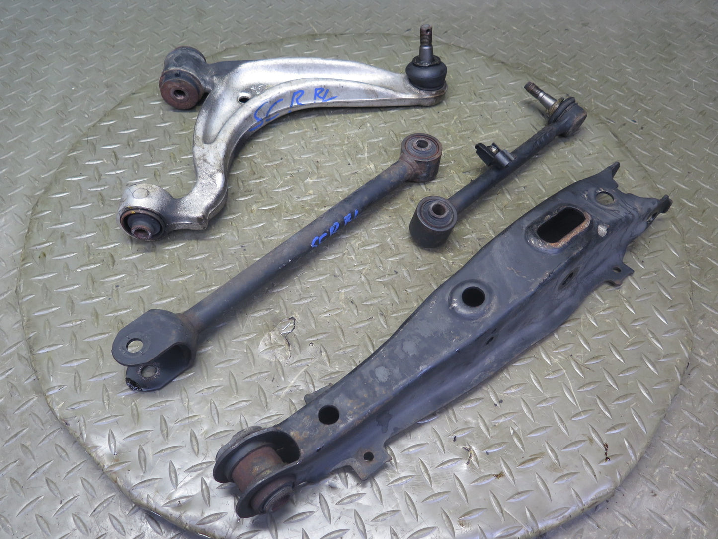 02-10 Lexus SC430 Set of 4 Rear Left Suspension Upper & Lower Control Arm OEM