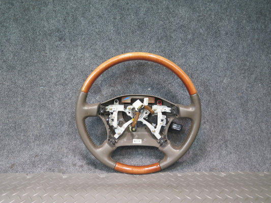 98-00 Lexus UCF20L LS400 Leather Wood Steering Brown w Cruise Control Switch OEM