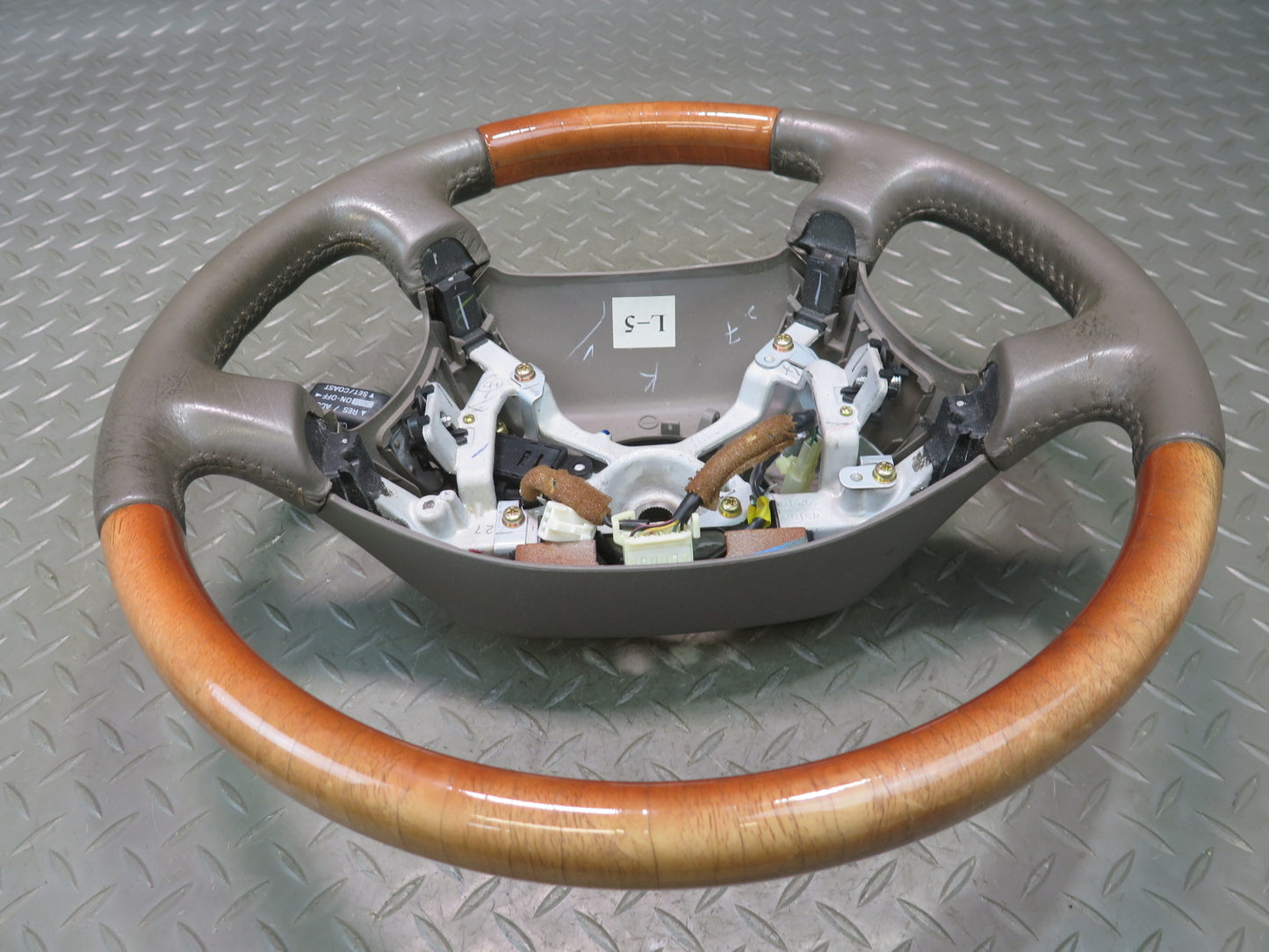 98-00 Lexus UCF20L LS400 Leather Wood Steering Brown w Cruise Control Switch OEM