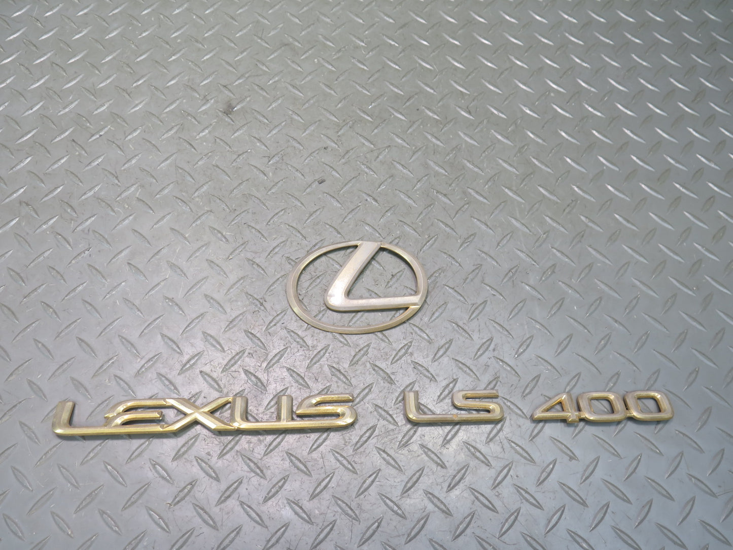 95-00 Lexus UCF20L LS400 Rear Trunk Lid Badge Emblem Logo Gold Set OEM
