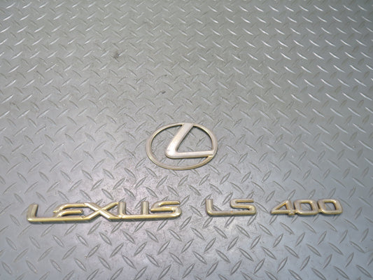95-00 Lexus UCF20L LS400 Rear Trunk Lid Badge Emblem Logo Gold Set OEM