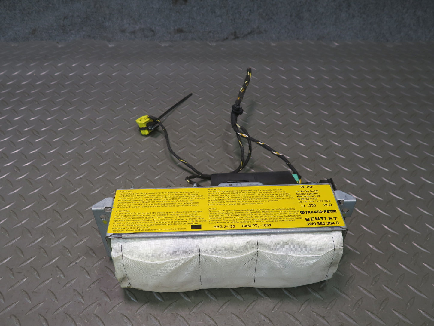 06-12 BENTLEY CONTINENTAL FLYING SPUR FRONT RIGHT PASSENGER SIDE DASH SRS AIRBAG 3W0880204B OEM
