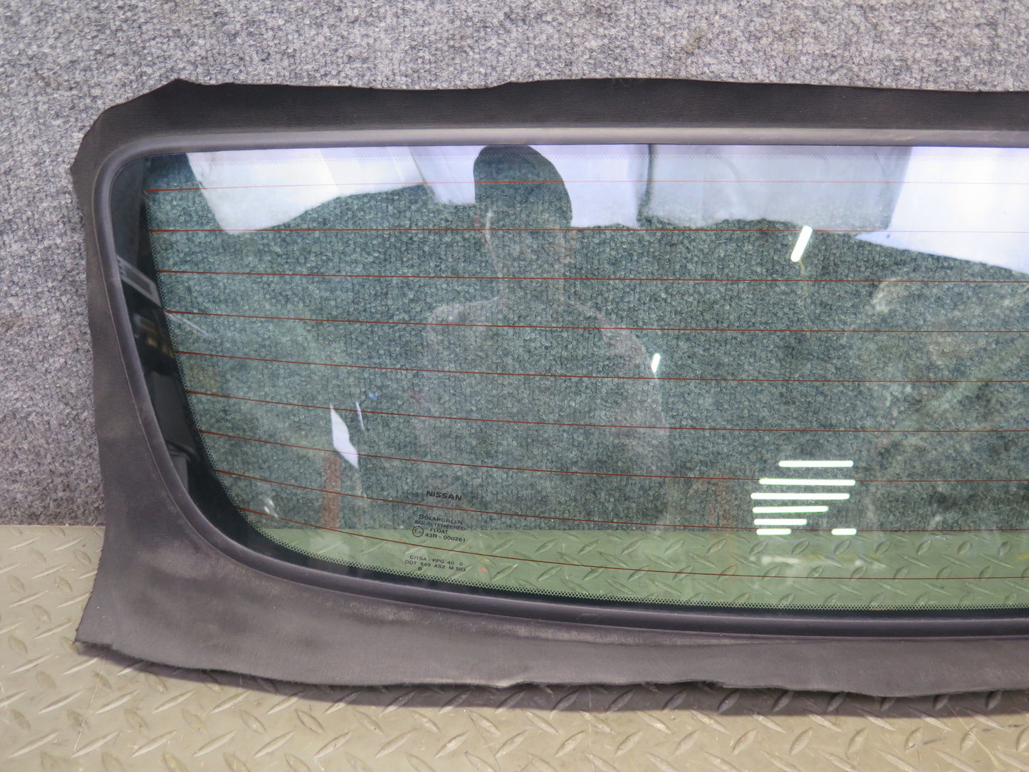 10-19 Nissan 370Z Z34 Convertible Rear Heated Windshield Glass Window OEM
