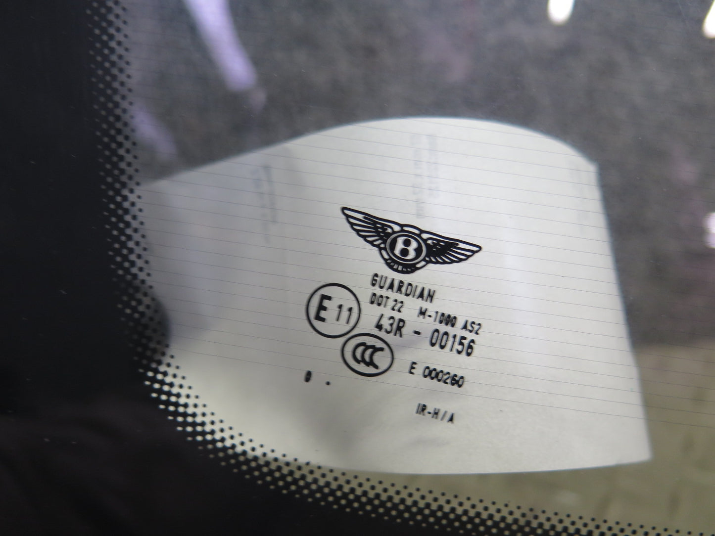 2006-2012 Bentley Flying Spur Rear Heated Windshield Window Glass