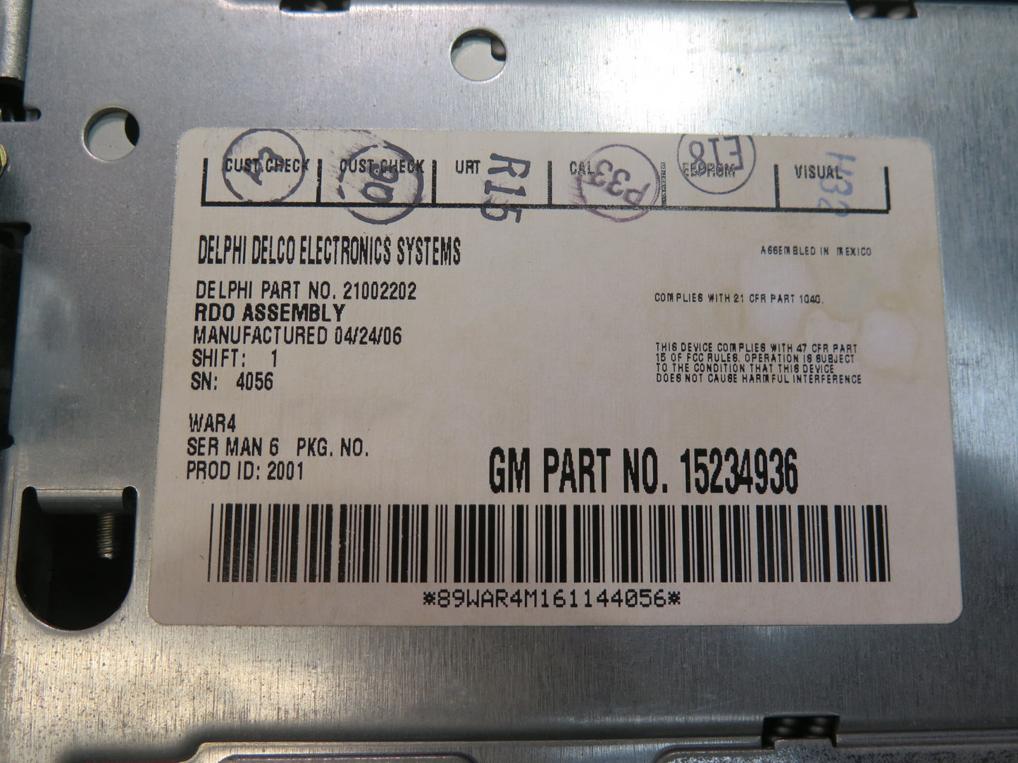 2006 Hummer H2 Radio CD Player Receiver Head Unit 15234936