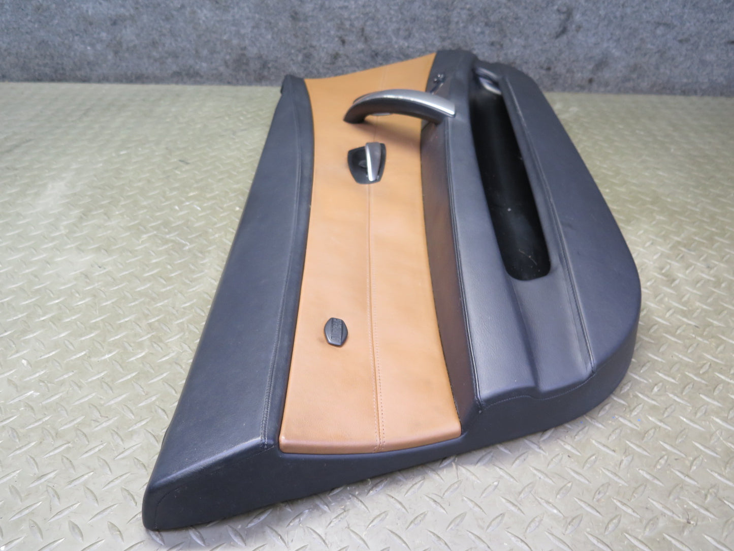 06-08 BMW E85 Z4 Front Left Interior Door Panel w Window Mirror Switch Brown OEM