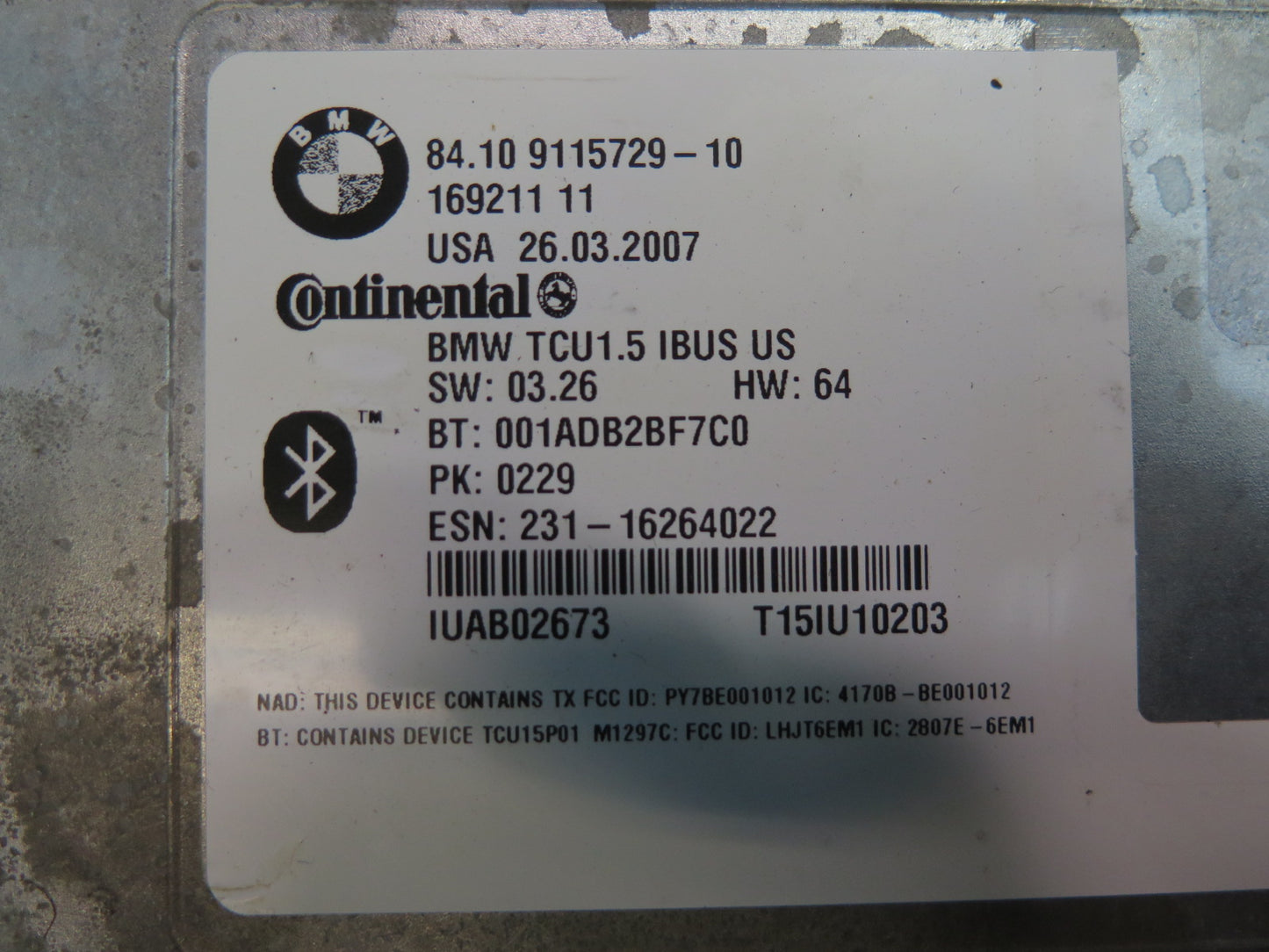 06-08 BMW E85 Z4 Telematics Bluetooth Communication Control Module 9115729 OEM