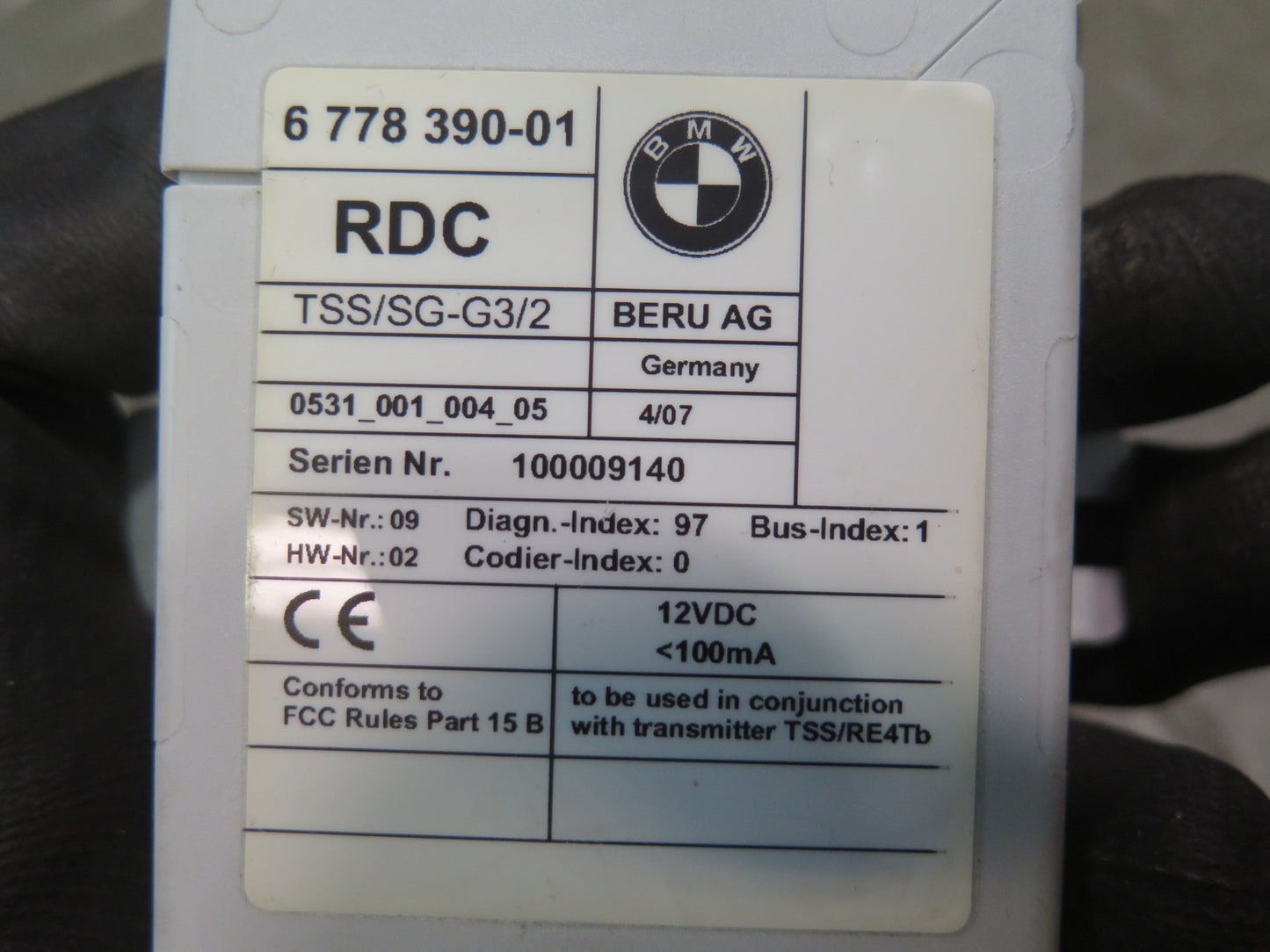 07-08 BMW E85 E86 Z4 3.0L 3.2L RDC TPMS Tire Pressure Monitor Sensor 6778390 OEM