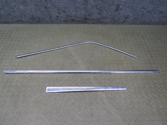 74-83 Mercedes W123 Front Right Door Window Chrome Trim Cover Molding Set OEM