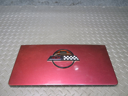 86-95 Chevrolet Corvette C4 Convert Fuel Door Lid Cover RED w Emblem Logo OEM