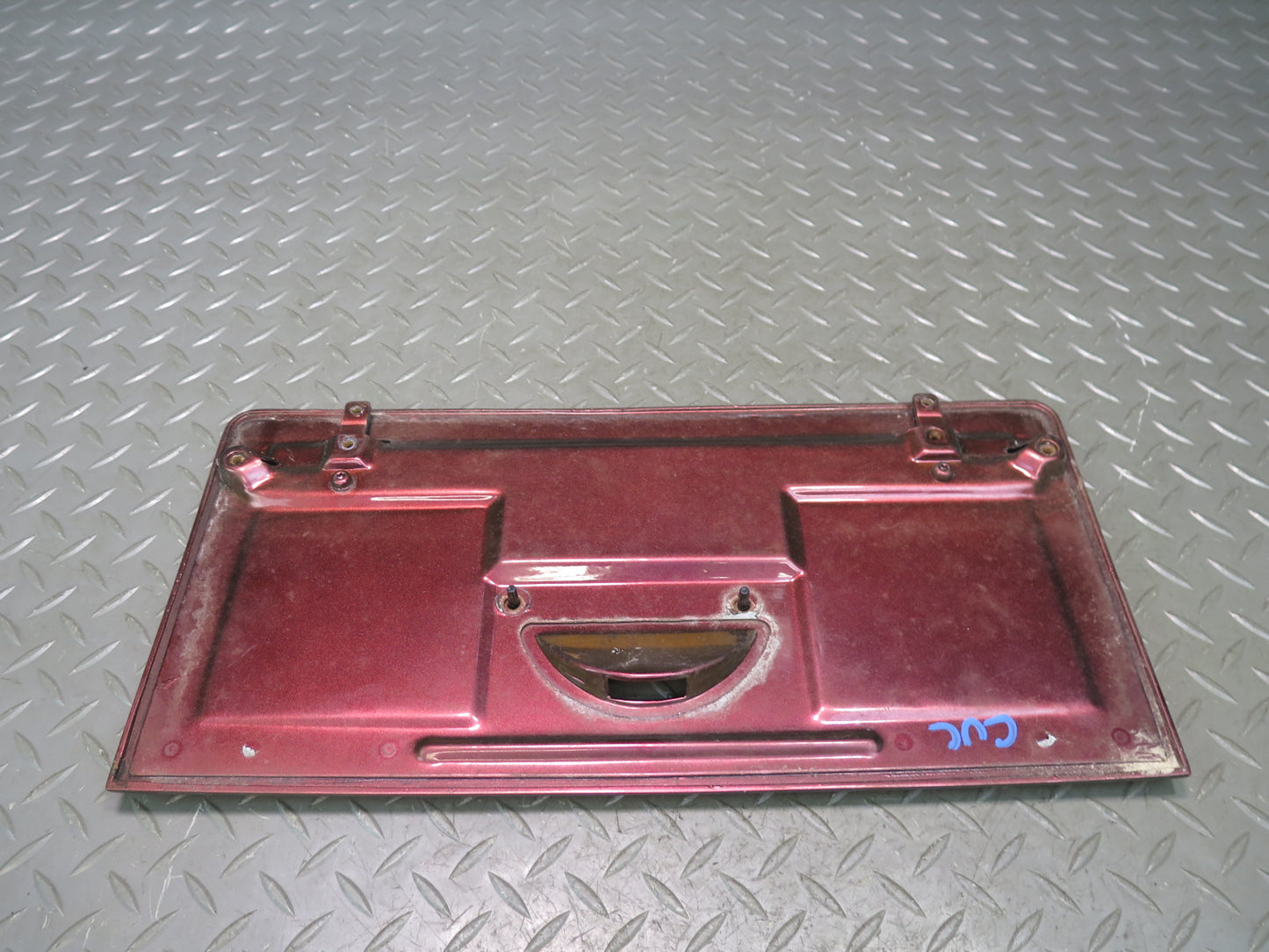 86-95 Chevrolet Corvette C4 Convert Fuel Door Lid Cover RED w Emblem Logo OEM