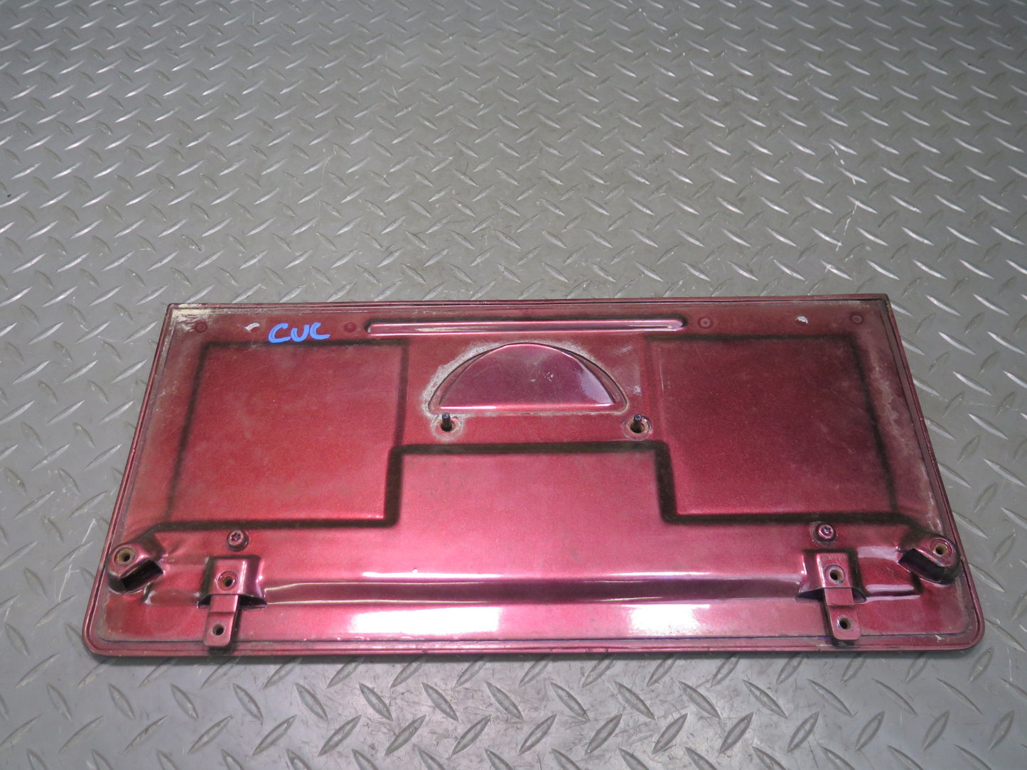 86-95 Chevrolet Corvette C4 Convert Fuel Door Lid Cover RED w Emblem Logo OEM