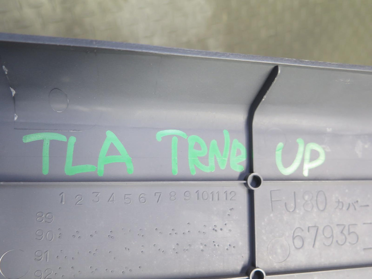 1991-1997 Toyota Land Cruiser FJ80 Rear Tailgate Trim Panel w Handle Set Gray