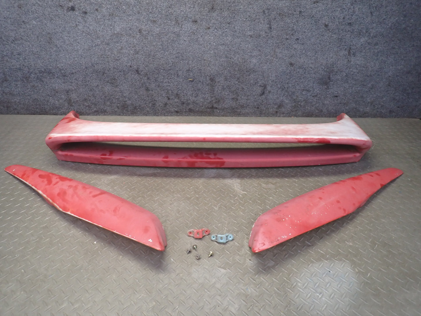 91-93 Toyota SW21L MR2 Rear Upper & Lower Spoiler Wing w Side Panel Set RED OEM