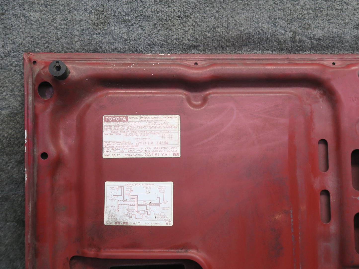 91-95 Toyota SW21L MR2 NON Turbo Rear Engine Hood Deck Lid Cover RED OEM