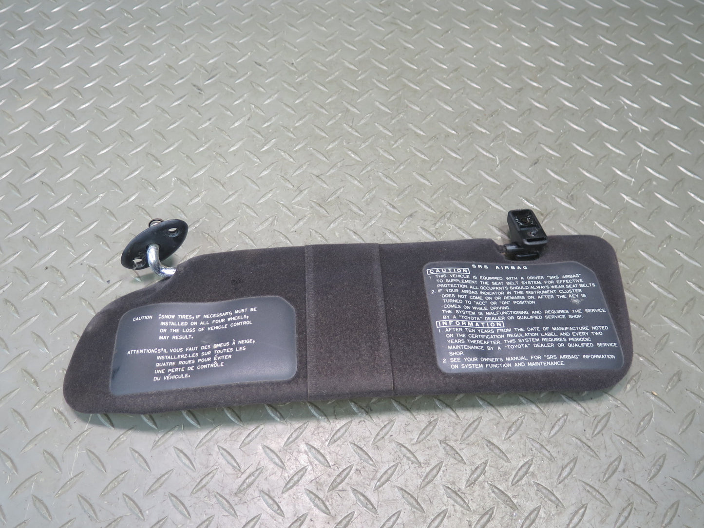 91-92 Toyota SW21L MR2 Set of 2 Front Left & Right Sun Visor Black OEM