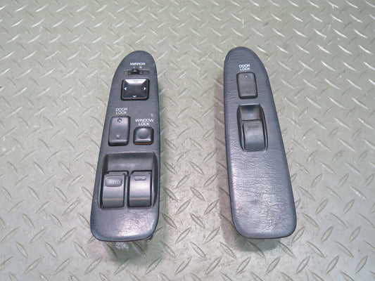 91-95 Toyota SW21L MR2 Set of 2 Left & Right Door Window Mirror Switch Black OEM
