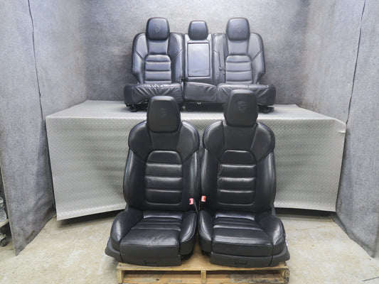 2015-2018 Porsche Cayenne 958.2 Front & Rear Leather Perforated Seat Black Set