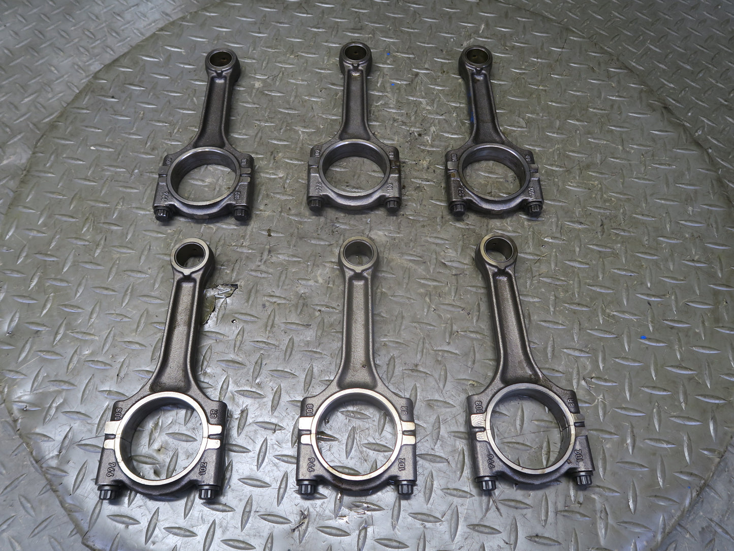 2002 Porsche Boxster S 986 3.2L M96.21 Engine Piston Connecting Rod Set of 6