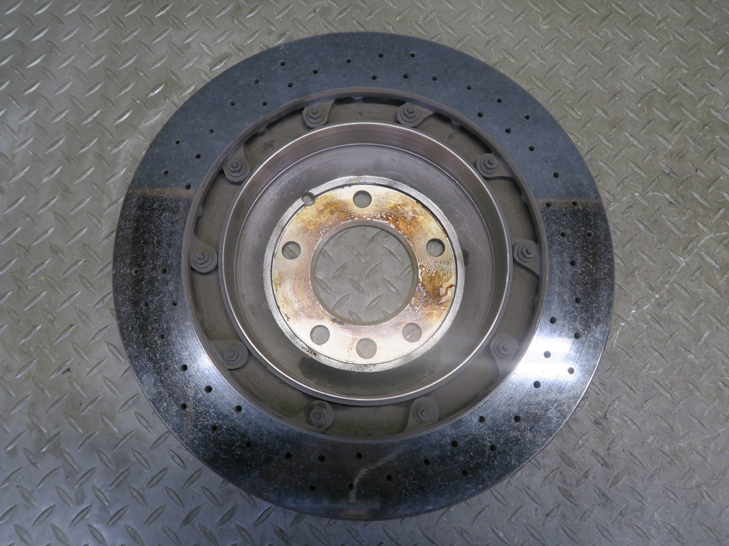 11-18 Porsche Cayenne Turbo 958 20" Ceramic Brake Disc Rotor Yellow Caliper Set