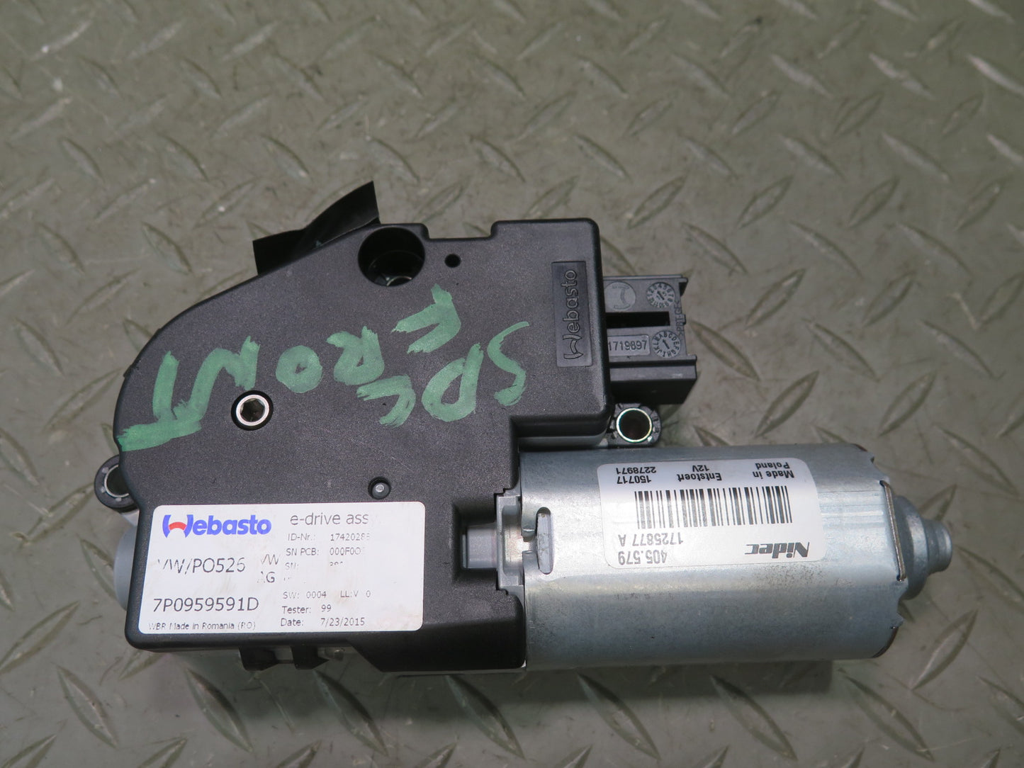 2011-2018 Porsche Cayenne 958 Front Sunroof Motor Drive Unit 7P0959591D