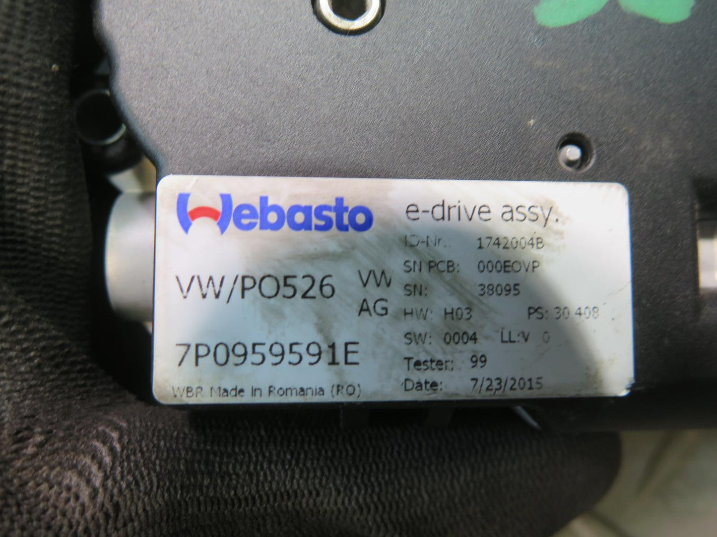 2011-2018 Porsche Cayenne 958 Rear Sunroof Motor Drive Unit 7P0959591E