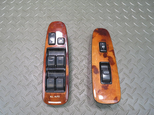 98-00 Lexus UCF20L LS400 Front Left & Right Door Window Switch w Trim Set OEM