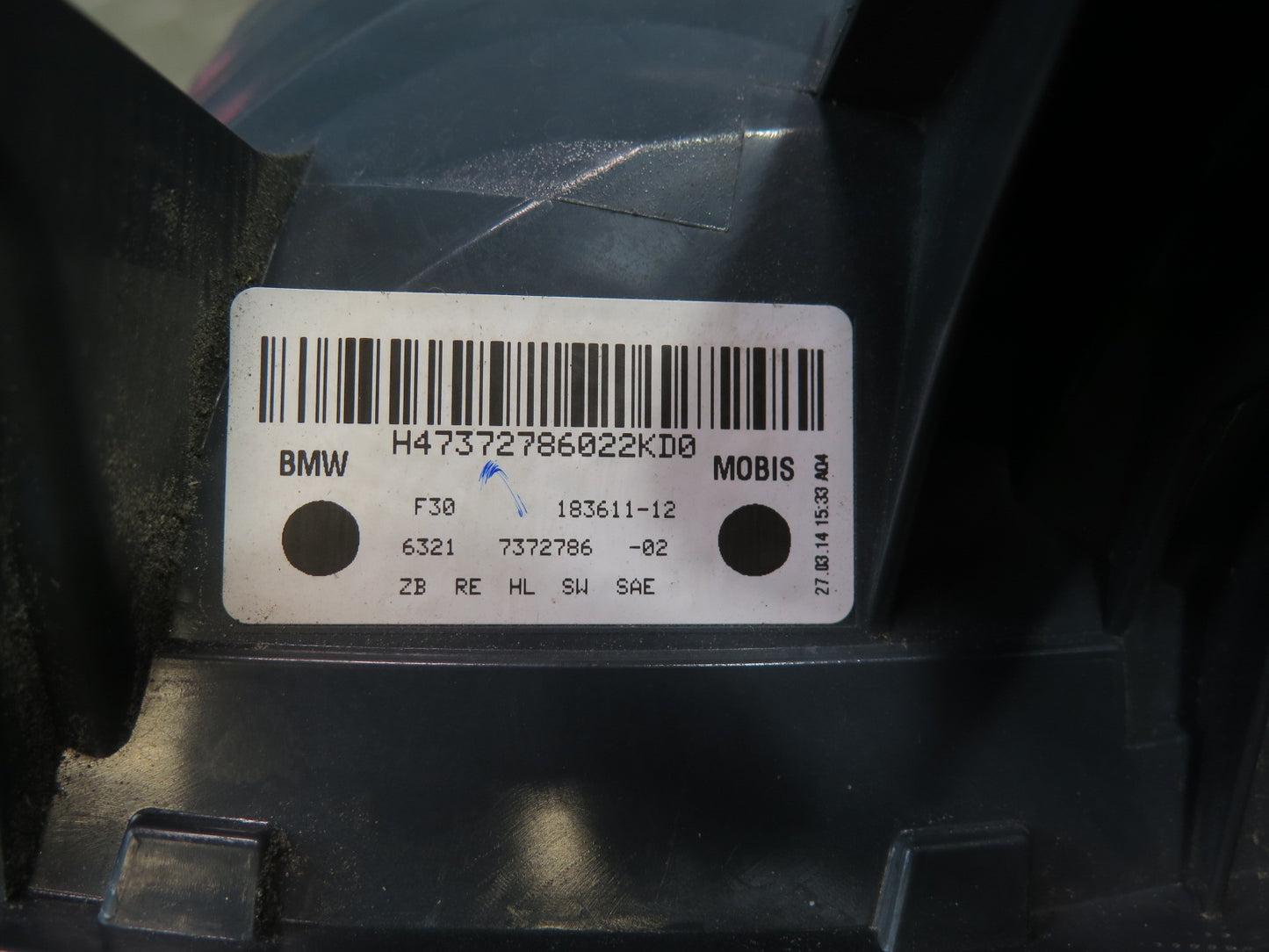 12-15 BMW F30 335i Sedan Set of 4 Rear Inner & Outer Tail Liight Lamp OEM