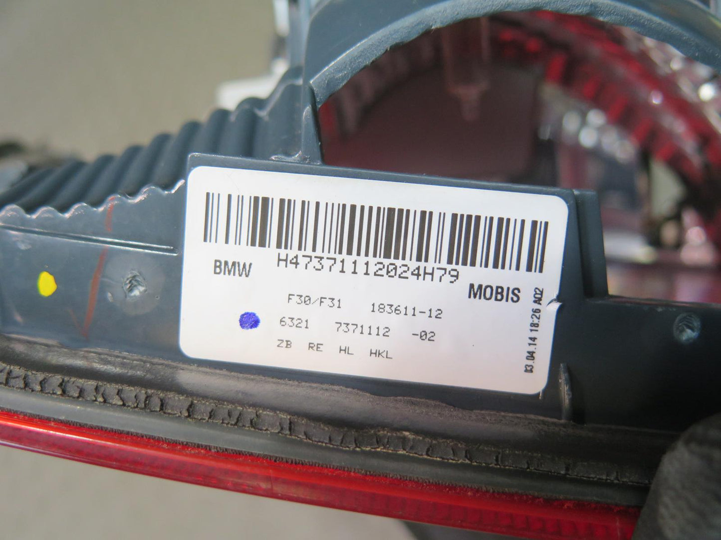 12-15 BMW F30 335i Sedan Set of 4 Rear Inner & Outer Tail Liight Lamp OEM