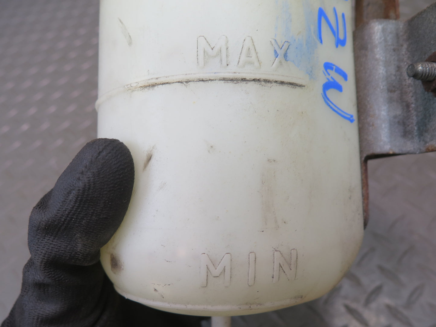 81-83 Datsun Nissan 280ZX S130 Turbo Coolant Overflow Reservoir & Bracket OEM