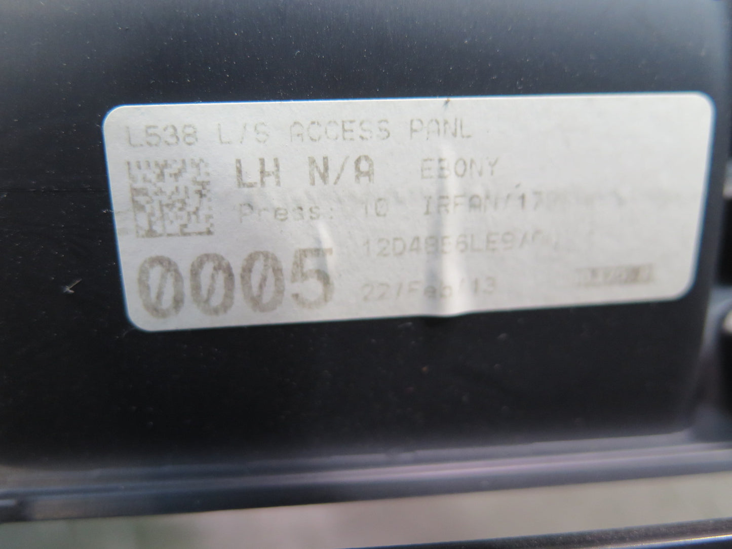 2012-2019 Range Rover Evoque L538 Rear Left Trunk Storage Access Trim Panel