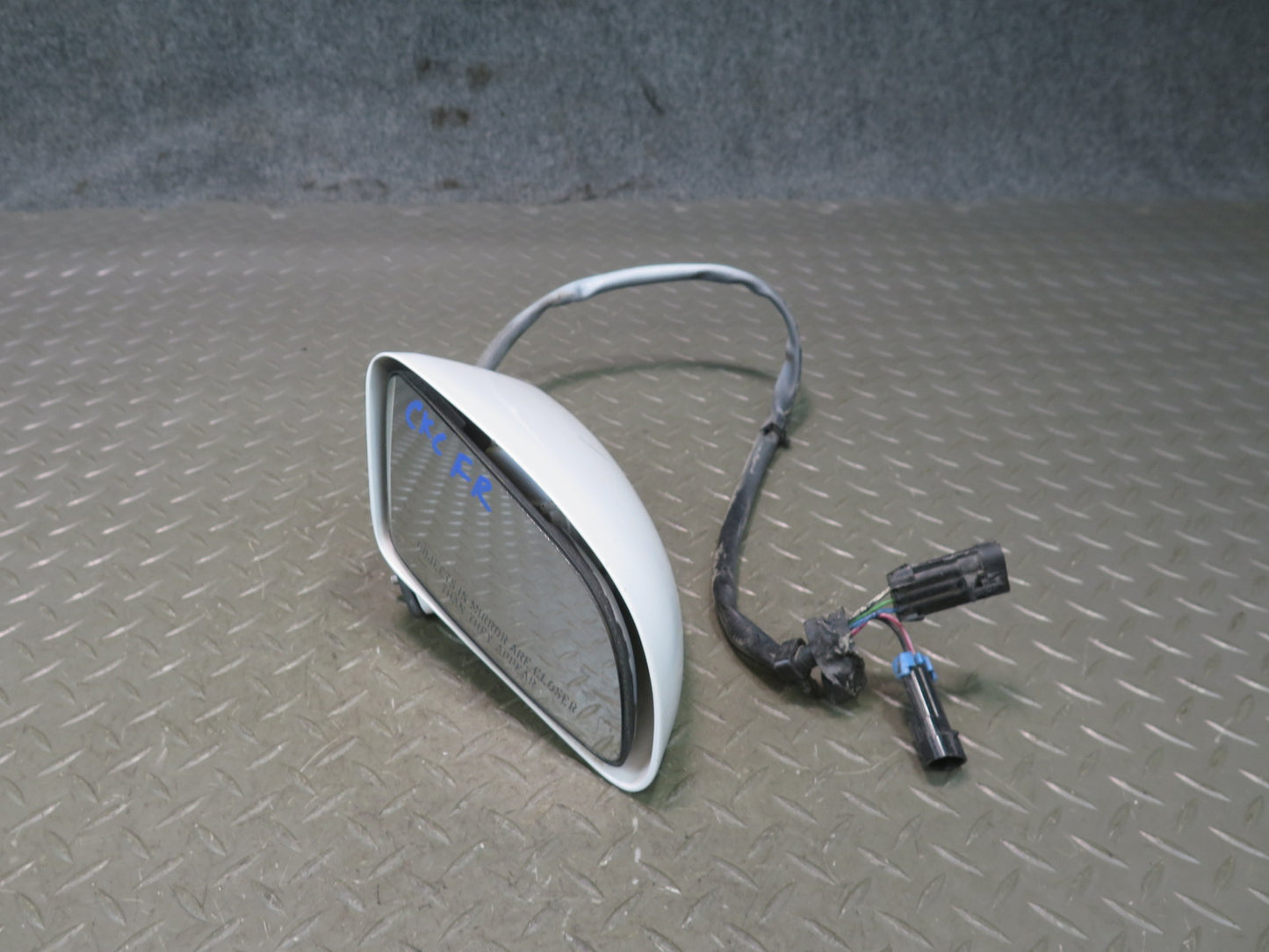 88-96 Chevrolet Corvette C4 Right Door Heated Side View Power Mirror White OEM