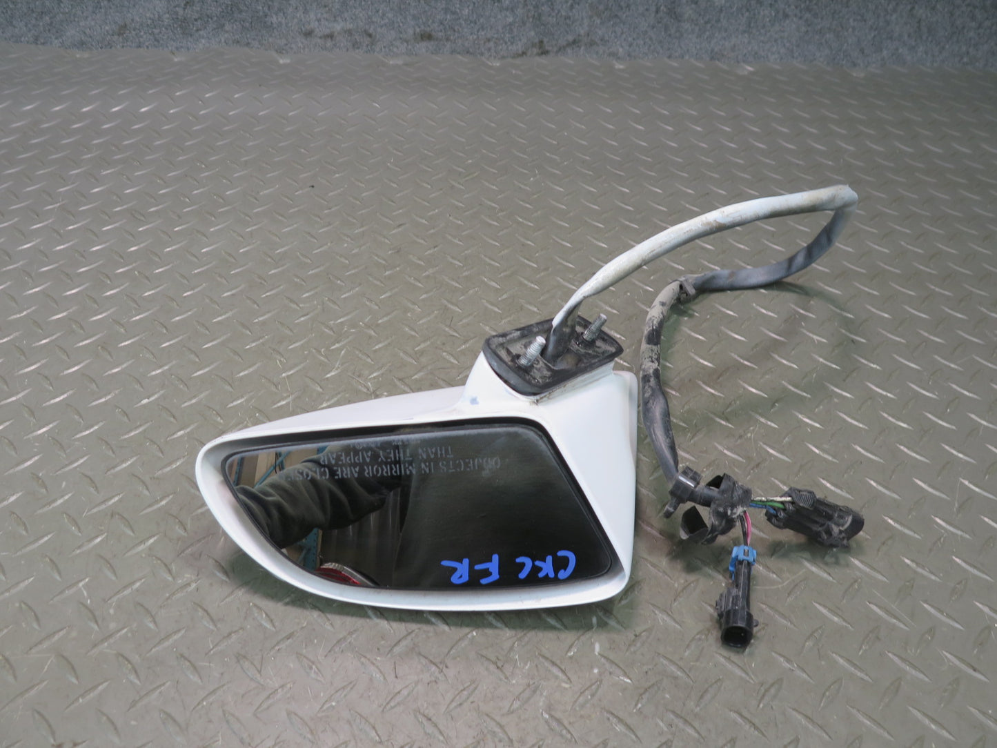 88-96 Chevrolet Corvette C4 Right Door Heated Side View Power Mirror White OEM