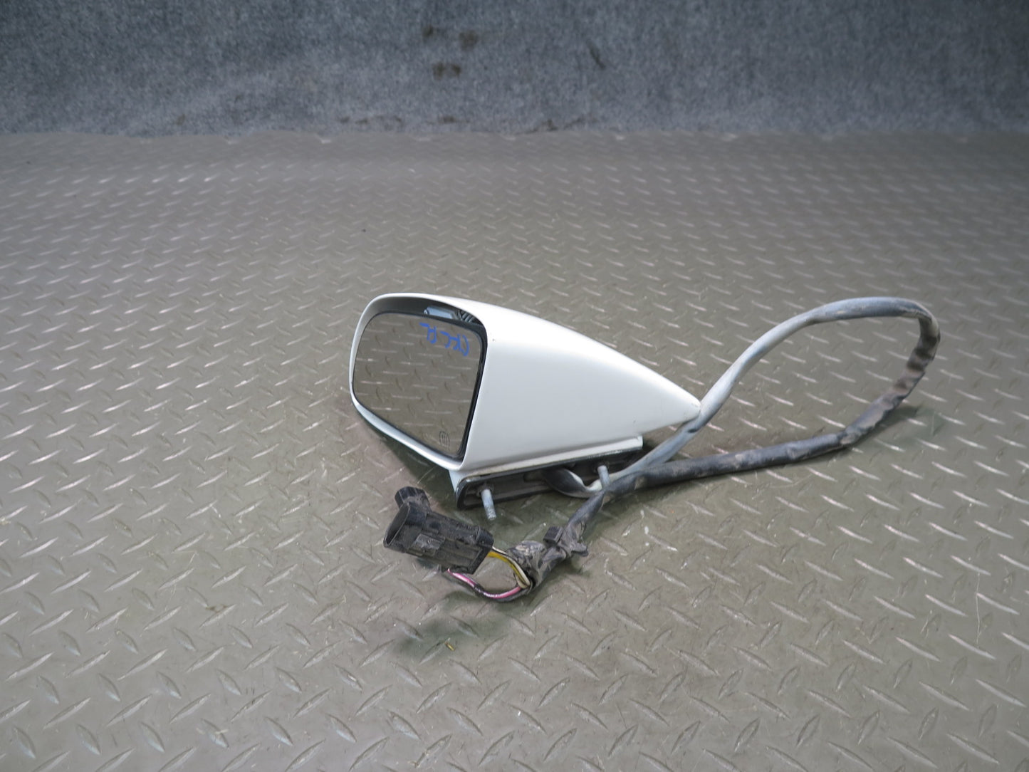 88-96 Chevrolet Corvette C4 Left Door Heated Side View Power Mirror White OEM