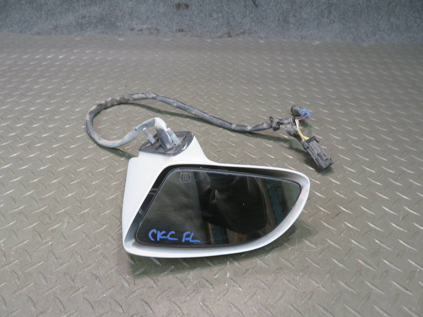88-96 Chevrolet Corvette C4 Left Door Heated Side View Power Mirror White OEM