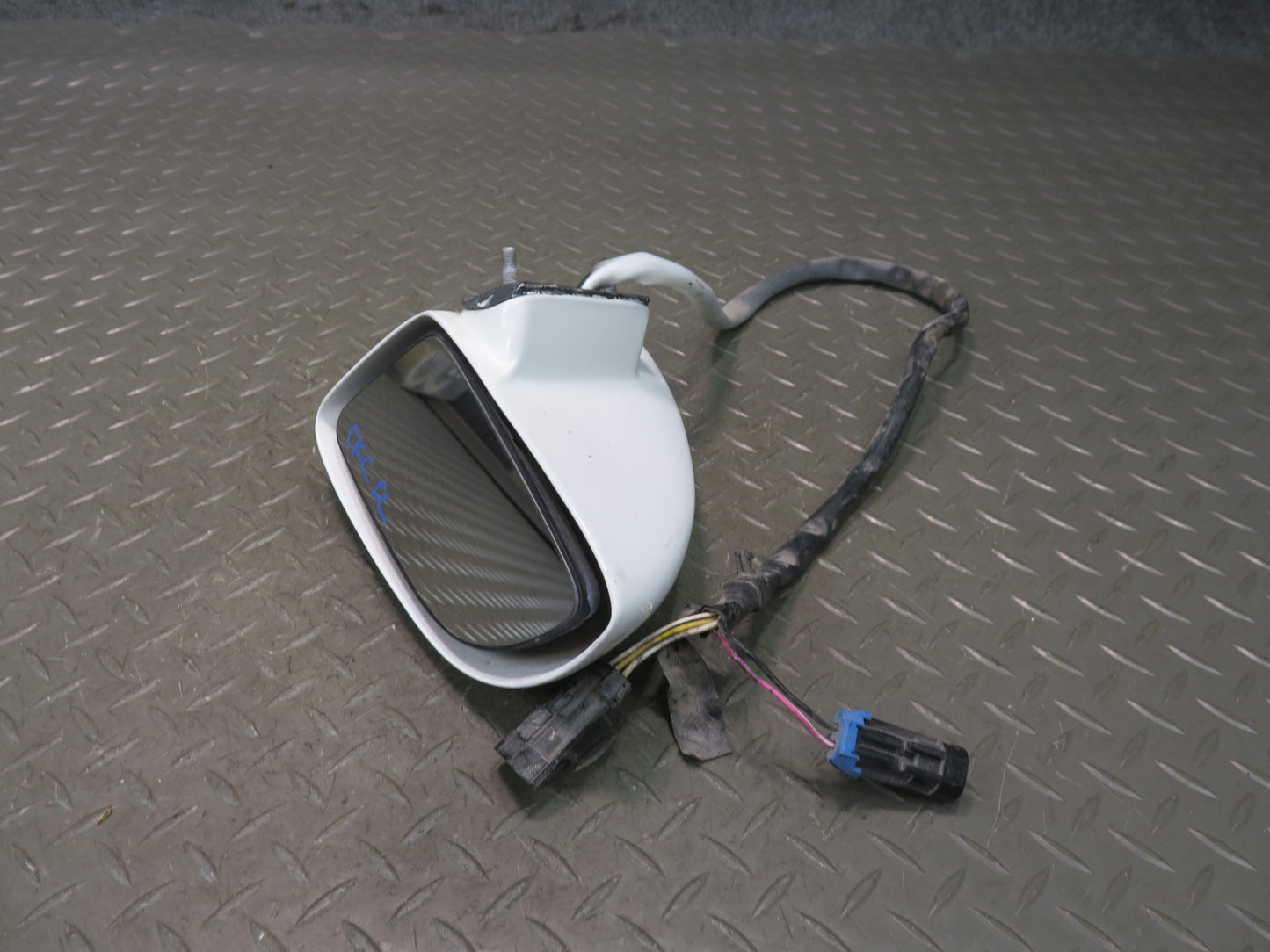 88-96 Chevrolet Corvette C4 Left Door Heated Side View Power Mirror White OEM