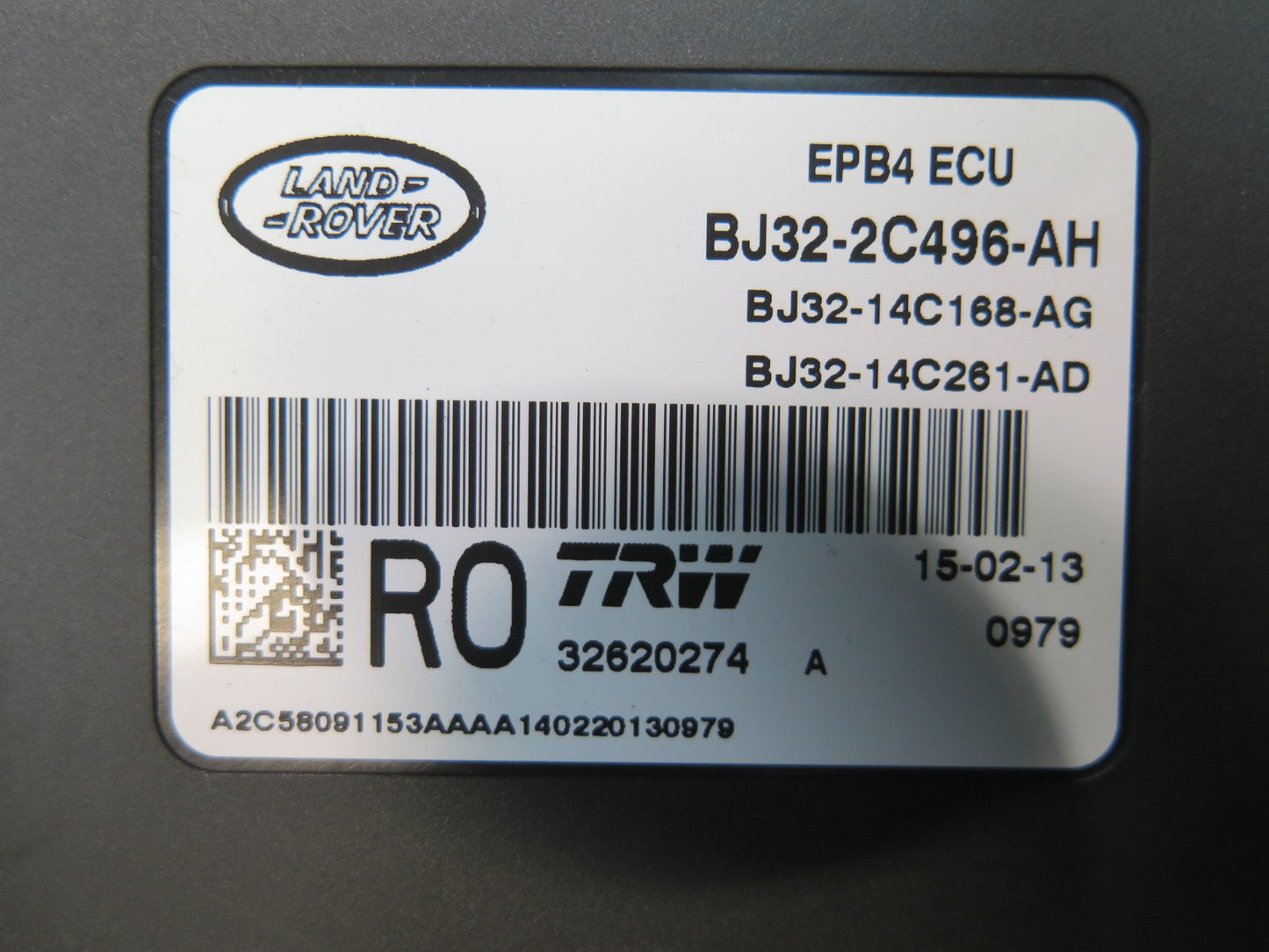 2012-2015 Range Rover Evoque L538 Parking Brake Control Module BJ32-2C496-AH