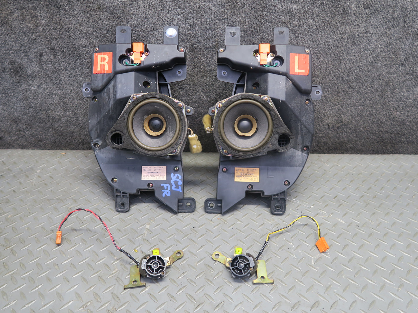 92-00 Lexus JZZ31L SC400 SC300 Set of 4 Front Door Speaker w Tweeter Pioneer OEM