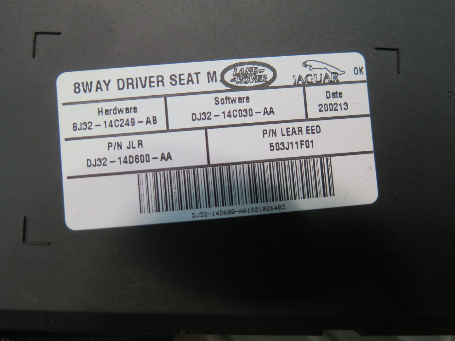 2012-2015 Range Rover Evoque L538 Front Left Seat Control  Module BJ32-14C249-AB