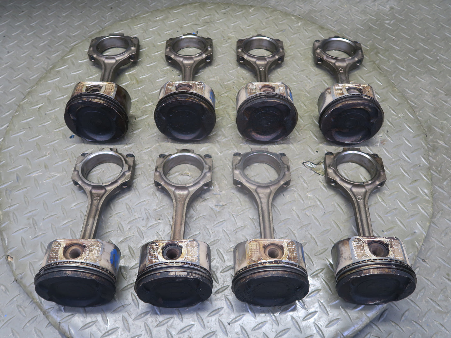 98-00 Lexus LS400 SC400 GS400 1UZFE Set of 8 Engine Piston Connecting Rod OEM