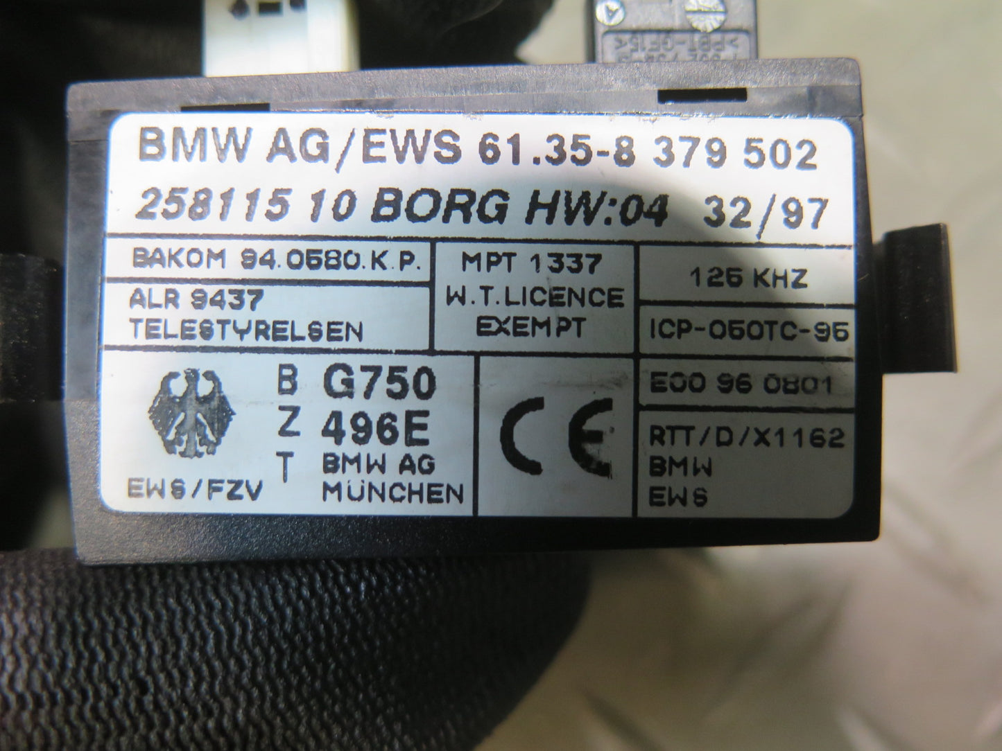 96-02 BMW E36/7 Z3 Immobilizer Transmitter Receiver Relay Module 8379502 OEM