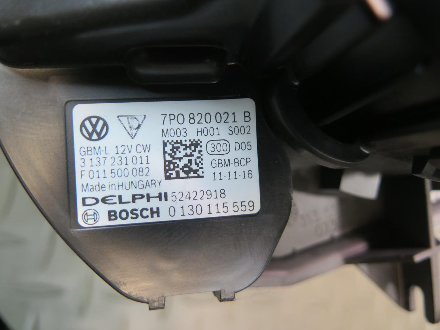 2011-2018 Porsche Cayenne 958 A/C Heater Blower Motor  Fan w Resistor 7P0820021B
