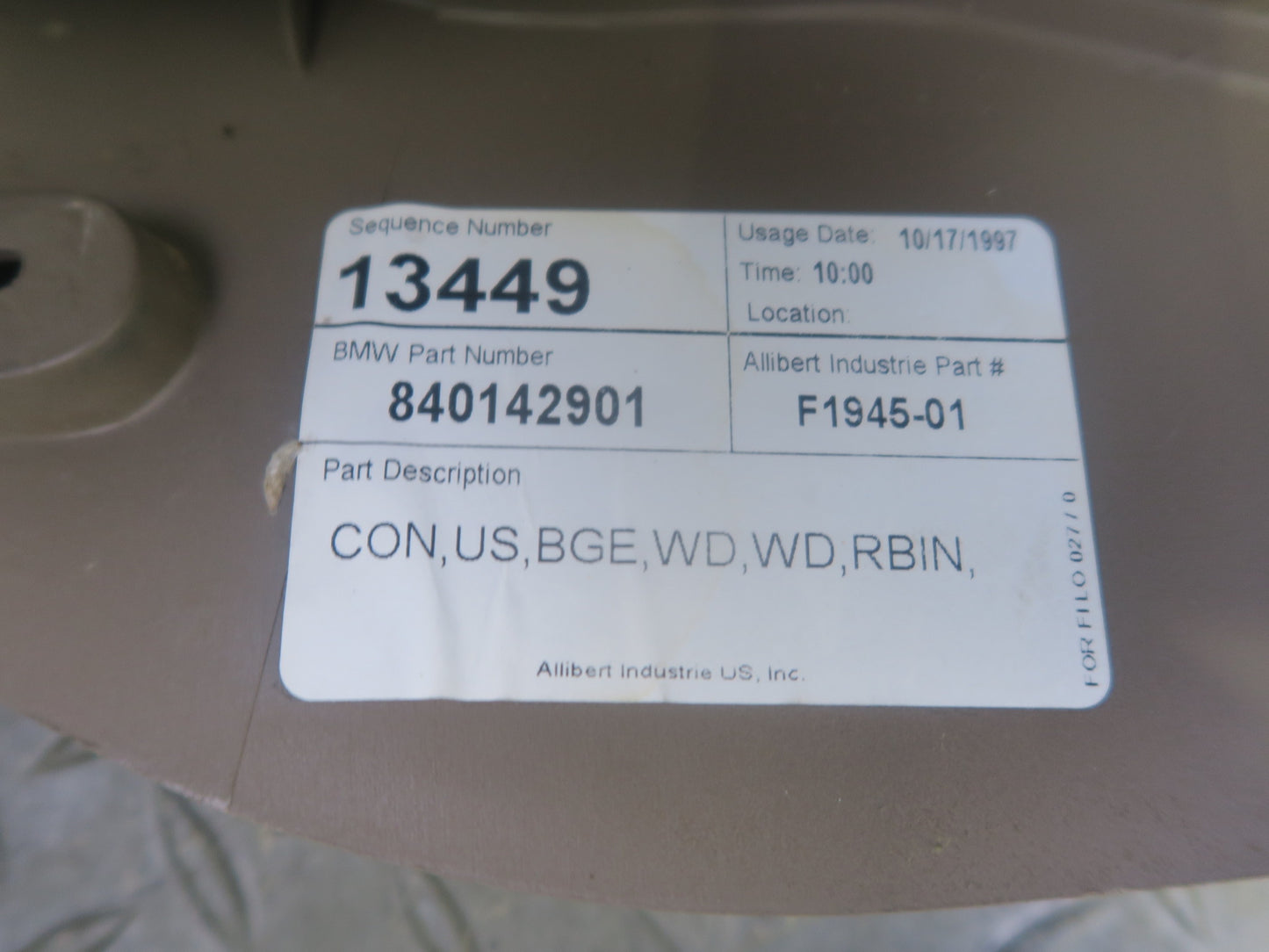 96-02 BMW E36/7 Z3 Roadster Center Console Trim Cover Panel Beige 8397523 OEM