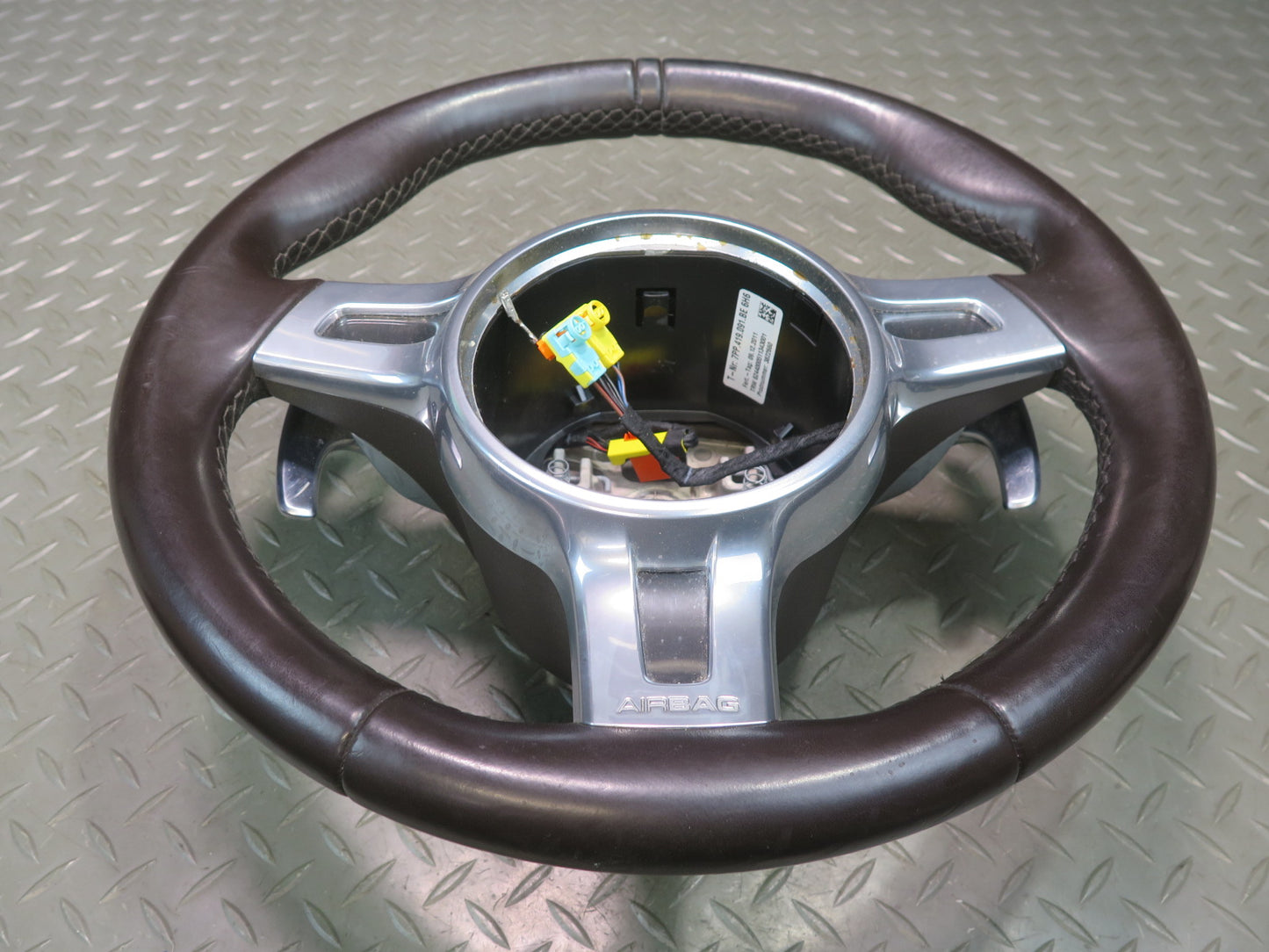 2011-2014 Porsche Cayenne 958 3-SPOKE Sport Steering Leather W/ Paddles Espresso