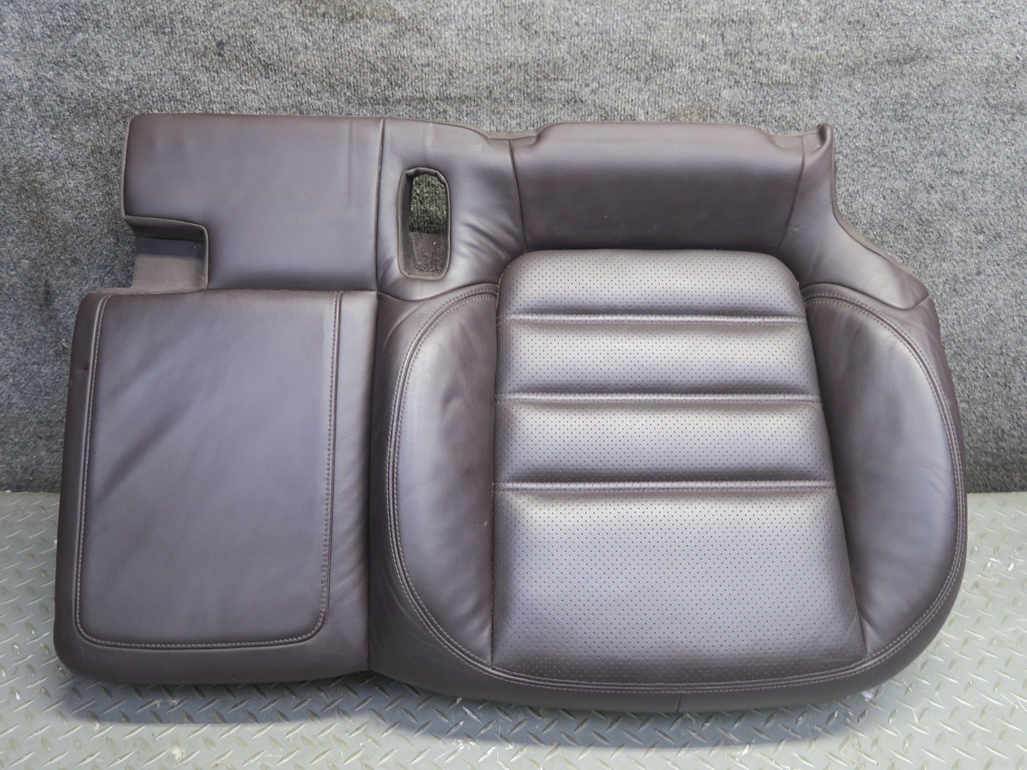 11-18 Porsche Cayenne 958 Turbo Rear Left Seat Lower Heated Leather Cushion