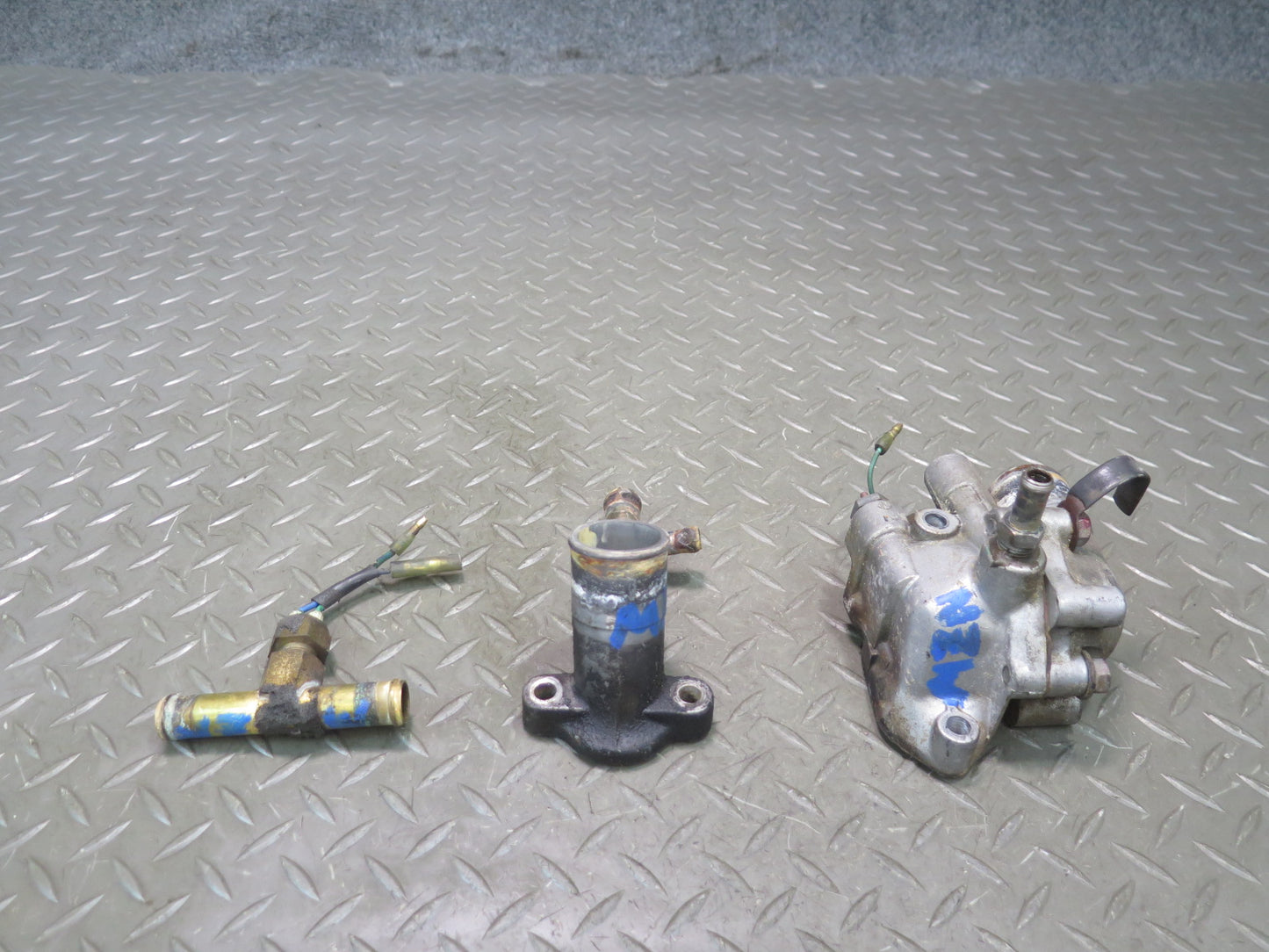 82-83 Datsun 280ZX S130 Turbo Thermostat w Pressure Regulator & Outlet Set OEM