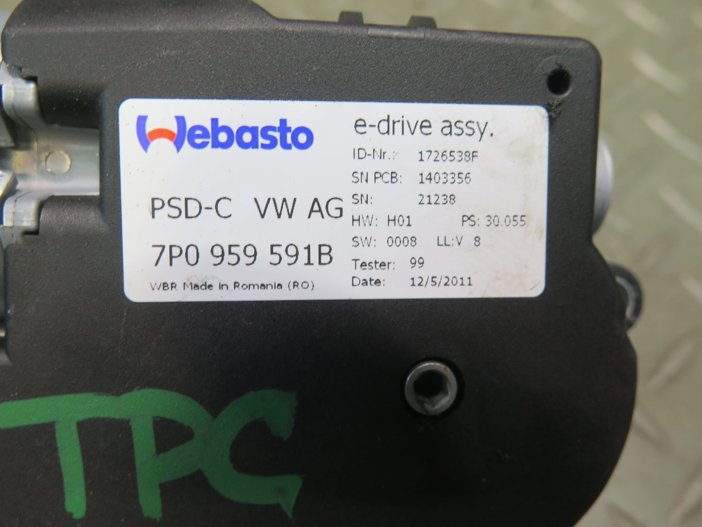 2011-2018 Porsche Cayenne 958 Front Sunroof Motor Drive Unit 7P0959591B