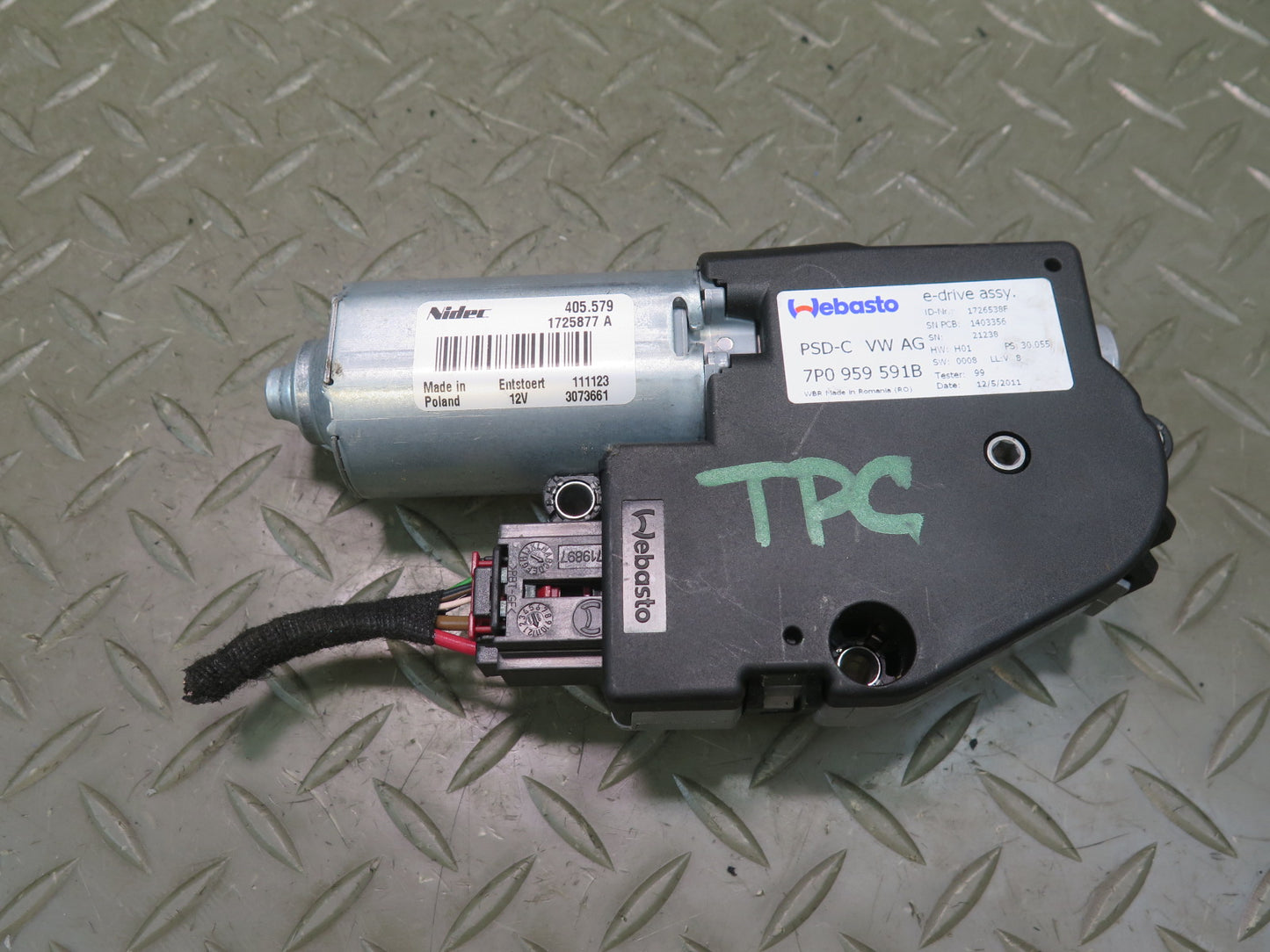 2011-2018 Porsche Cayenne 958 Front Sunroof Motor Drive Unit 7P0959591B