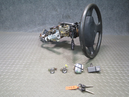 1992 Toyota Land Cruiser FJ80 Steering Column Assembly w Ignition Lock KEY Set