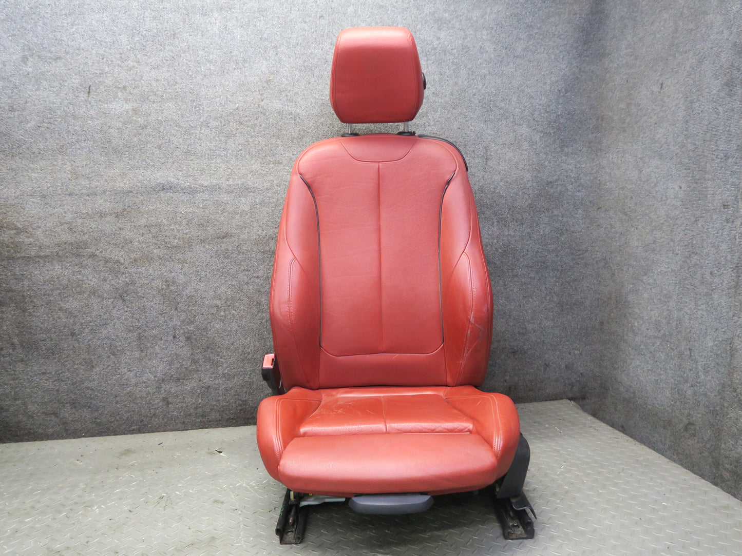 14-16 BMW F32 435i Front Sport Leather Heated Seat Set Coral RED OEM